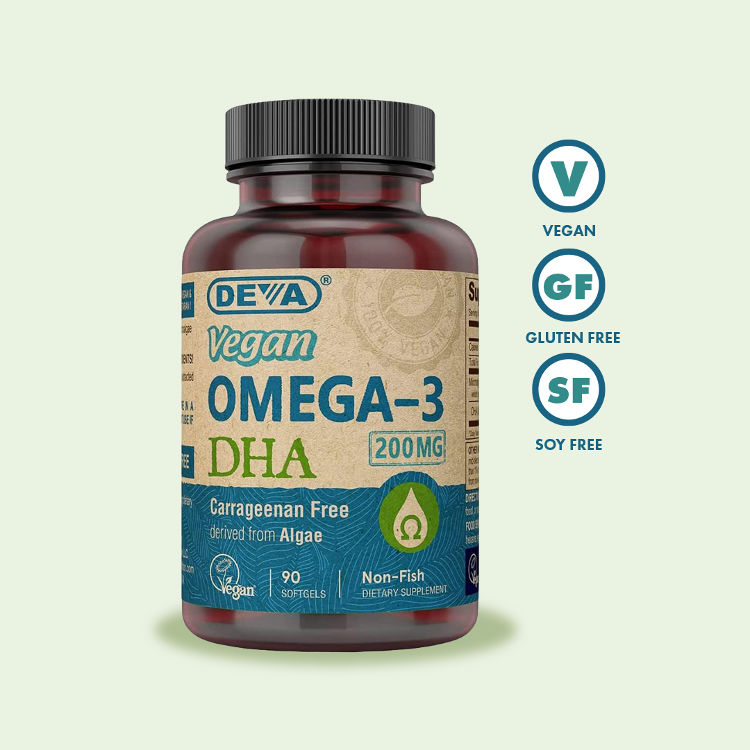 Omega 3 DHA Vegano 200mg DEVA 90 Cápsulas